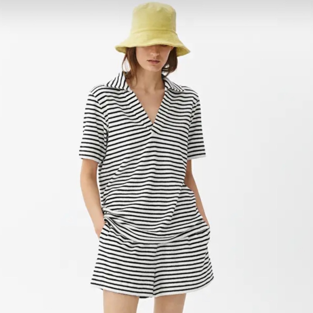 NWT Arket Terrycloth Polo Shirt and Shorts Beach Set - Picture 2 of 3